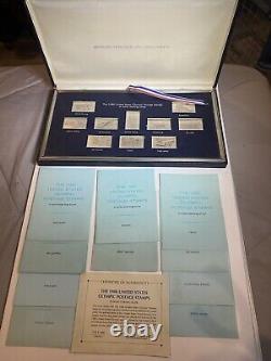 The 1980 United States Olympic Postage Stamps In Solid Sterling Silver