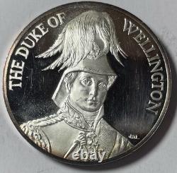 The Duke of Wellington Battle of Waterloo. 999 Silver round 41 g