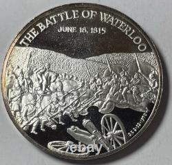 The Duke of Wellington Battle of Waterloo. 999 Silver round 41 g
