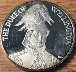 The Duke of Wellington Battle of Waterloo. 999 Silver round 41 g