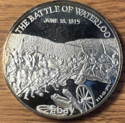 The Duke of Wellington Battle of Waterloo. 999 Silver round 41 g