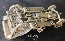 The Franklin Mint- 178g Sterling Silver-1911 Delaunay-Belleville Silver Car Mini