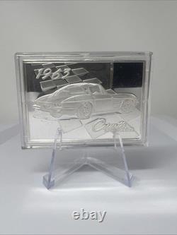 The Franklin Mint 1963 Greatest Corvette. 925 Sterling Silver Bar #1192