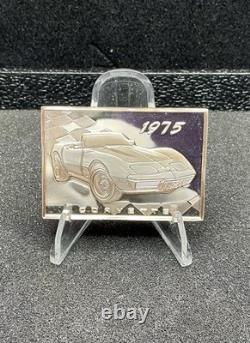 The Franklin Mint 1975 Greatest Corvette. 925 Sterling Silver Bar