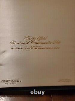 The Franklin Mint 1975 Official Bicentennial Commemorative Plate Silver/24K Gold
