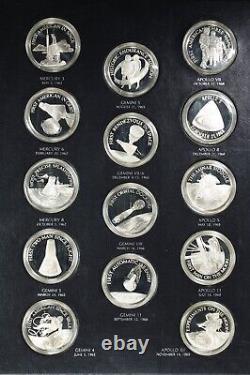 The Franklin Mint. 925 Official American Space Flight Silver Anniversary Medals