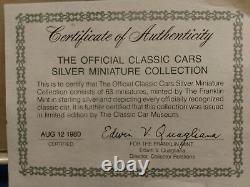 The Franklin Mint Classic Cars Silver Miniature Set