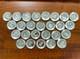 The Franklin Mint Floral Alphabet 925 Sterling Silver Mini Plate Collection 277g
