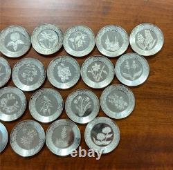 The Franklin Mint Floral Alphabet 925 Sterling Silver Mini Plate Collection 277g