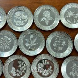 The Franklin Mint Floral Alphabet 925 Sterling Silver Mini Plate Collection 277g