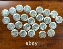 The Franklin Mint Floral Alphabet 925 Sterling Silver Mini Plate Collection 277g