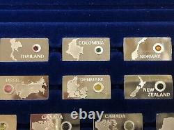 The Franklin Mint Gemstones of the World 63 Sterling Silver. 925 Ingots In Case