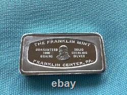 The Franklin Mint Solid Sterling Silver Louisiana Bank Bar 2.33 Oz