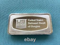 The Franklin Mint Solid Sterling Silver Oregon Bank Bar 2.31 Oz