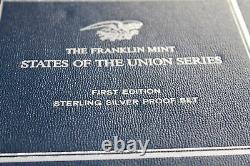 The Franklin Mint States of the Union Series-Book of solid sterling silver medal