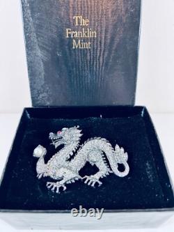 The Franklin Mint Sterling Silver Rhinestone The Year of the Dragon Brooch withBOX