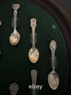 The Franklin Mint Sterling Silver Welsh Love Spoon Collection With Original Case
