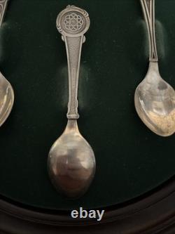 The Franklin Mint Sterling Silver Welsh Love Spoon Collection With Original Case