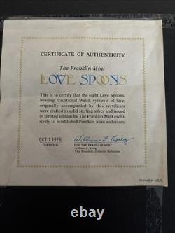 The Franklin Mint Sterling Silver Welsh Love Spoon Collection With Original Case