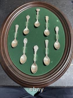 The Franklin Mint Sterling Silver Welsh Love Spoon Collection With Original Case