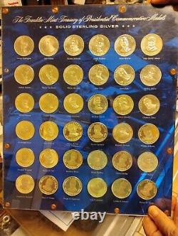 The Franklin Mint, Treasury Of Presidential Commemorative Medals Silver Set + 1