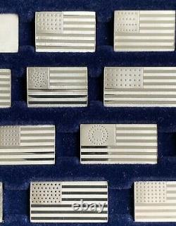 The Great Flags Of America Franklin Mint 1974 Sterling Silver 42 Piece Set