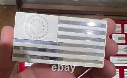 The Great Flags Of America Franklin Mint Sterling Silver Proof Set 104 Troy oz