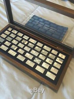 The Great Flags Of America Silver Piece Set 42 Ingot Franklin Mint