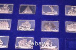 The Great Sailing Ships Sterling Silver Franklin Mint Set Of 42, Mini Ingot