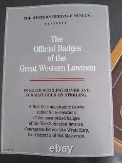 The Official Badges of the Great Western Lawmen, Franklin Mint, Sterling Silver