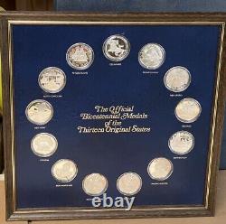 The Official Bicentennial Medals of the Thirteen Original States WithCOA Sliver