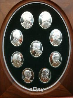 The Profiles In Courage Cameo Collection Franklin Mint -9 Oval Sterling Ingots