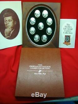 The Profiles In Courage Cameo Collection Franklin Mint -9 Oval Sterling Ingots