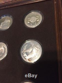 The Rare! Franklin Mint 1976-77 Silver Good Luck Medal Set. 8 Troy Ounces