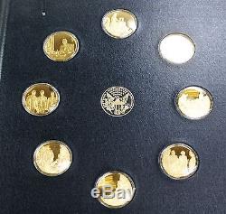 The Roosevelt Centenary Medals Proof Set 24 Karat Gold on Silver Franklin Mint