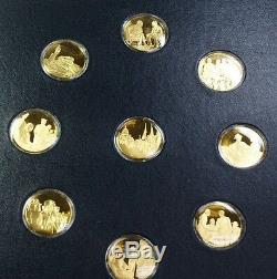 The Roosevelt Centenary Medals Proof Set 24 Karat Gold on Silver Franklin Mint