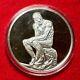The Thinker Rodin 9.6 Toz..999 Silver Proof Franklin Mint Very Rare