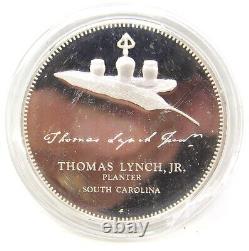 Thomas Lynch Jr Sterling Silver Medal Bicentennial Council Proof 1974 USA