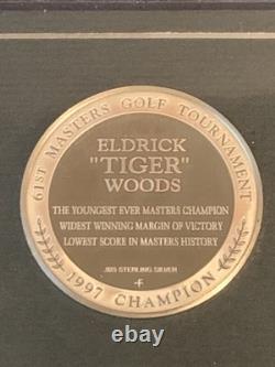 Tiger Woods Commemorative Eyewitness Medal, Sterling Silver 1997 With Stand