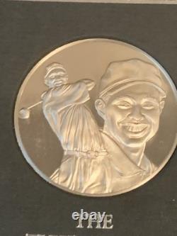Tiger Woods Commemorative Eyewitness Medal, Sterling Silver 1997 With Stand