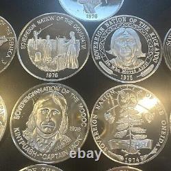 UNC PROOF 13X 1974-1976 Sovereign Nation Art Rounds. 999 Fine Silver 322g RARE