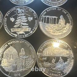 UNC PROOF 13X 1974-1976 Sovereign Nation Art Rounds. 999 Fine Silver 322g RARE