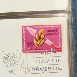 United Nations First Day Covers Complete 1st ed. Medallic & Stamp Album 1973