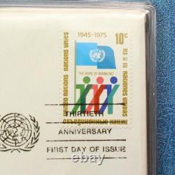 United Nations First Day Covers Complete 1st ed. Medallic & Stamp Album 1975