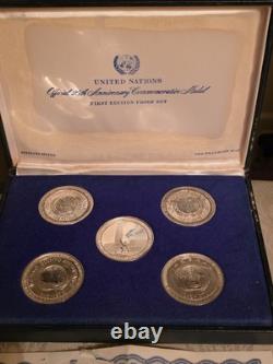 United Nations Sterling Silver 25th Anniversary Commemorative Medal Proof Set