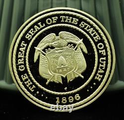 Utah Faith In God and Country Franklin Mint Art Round 92.5% Silver