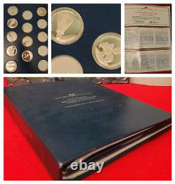 VERY RARE! AMERICA IN SPACE 15 STERLING SILVER 39mm COIN PROOF SET FRANKLIN MINT