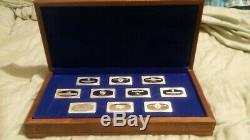 VERY RARE FRANKLIN MINT GREAT MINES. 999 PROOF SILVER BARS WithORIGINAL BOX