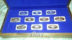 VERY RARE FRANKLIN MINT GREAT MINES. 999 PROOF SILVER BARS WithORIGINAL BOX