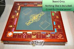 VG Replacement Franklin Mint Monopoly Board Only + 1 Gold Hotel, 1 Silver House